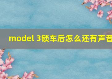 model 3锁车后怎么还有声音